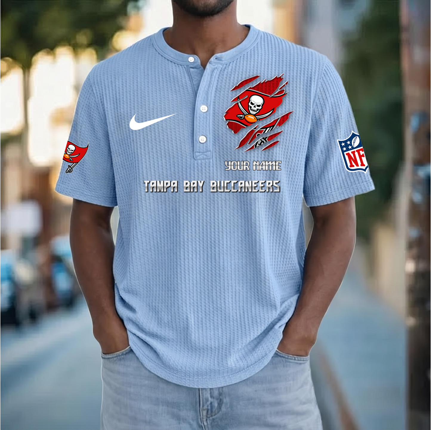PREMIUM NFL  X  TBB Crew neck button Henry Shirt Limited Editions NDT VHM 230426