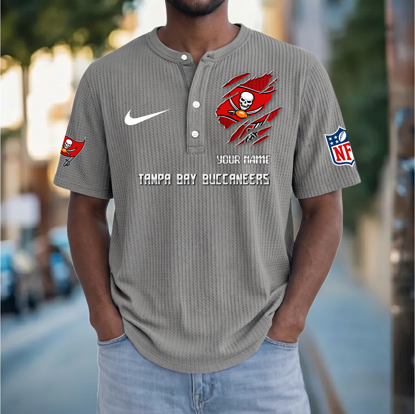 PREMIUM NFL  X  TBB Crew neck button Henry Shirt Limited Editions NDT VHM 230426