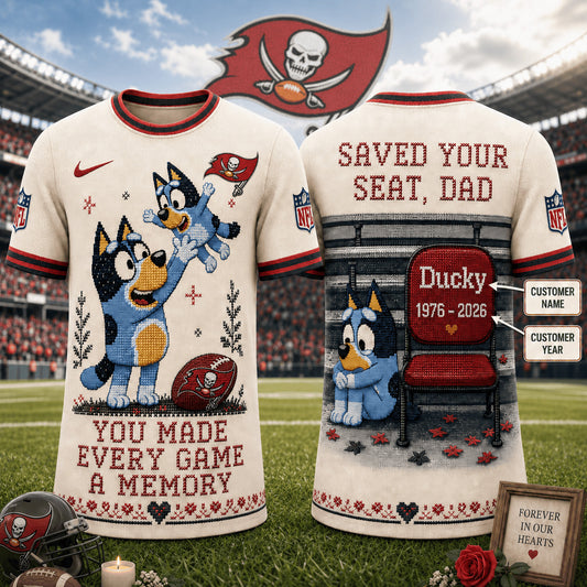 PREMIUM NFL X TBB Custom Premium NFL 3D Faux-Stitch Dad Memorial Shirt NDT NTN 220526