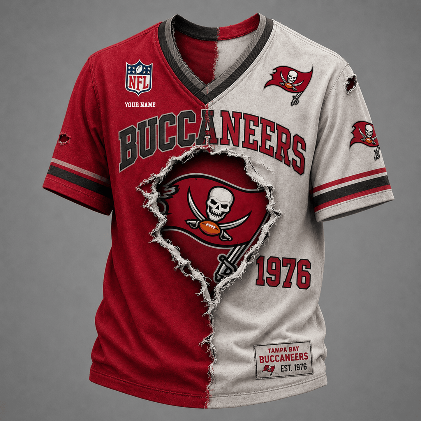 PREMIUM NFL X TBB GAME DAY  V-Neck T Shirt FOR SUMMER HOLIDAY NDT VHM 050626