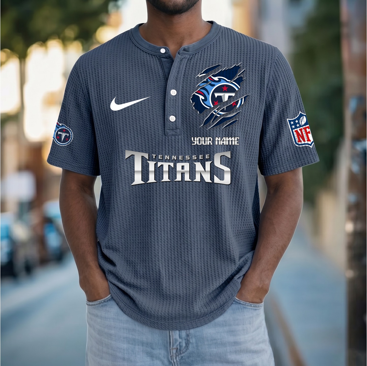 PREMIUM NFL  X  TT Crew neck button Henry Shirt Limited Editions NDT VHM 230426