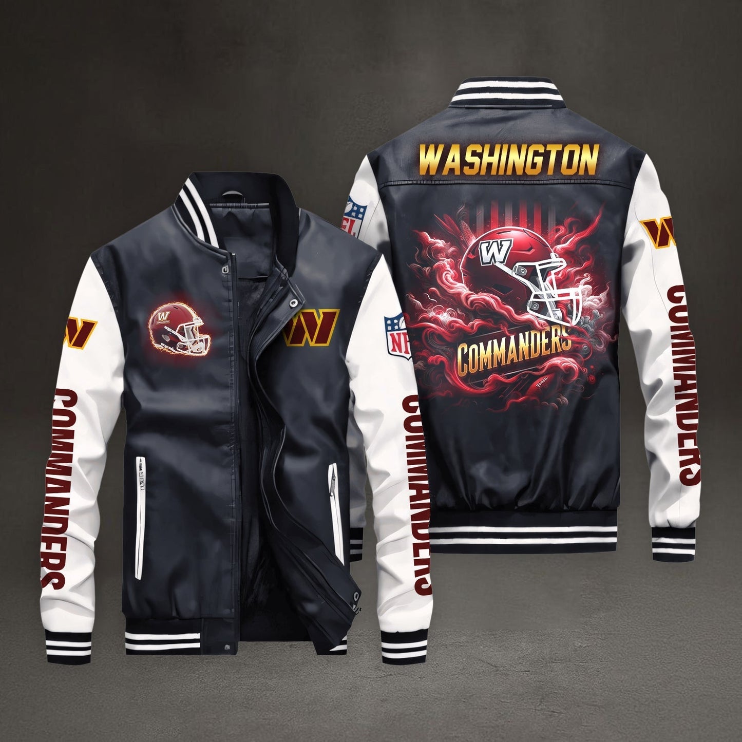 PREMIUM NFL X WAS LEATHER BOMBER JACKET NDT NHM