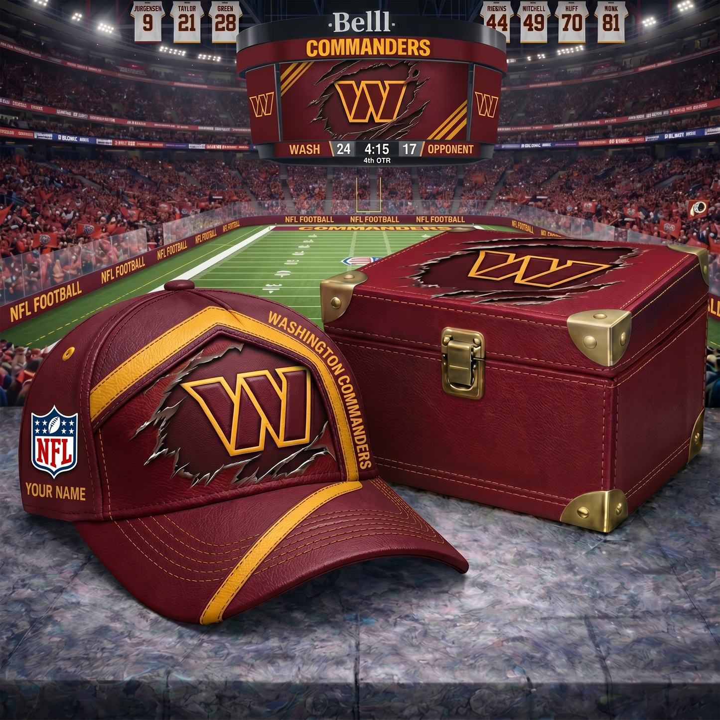 PREMIUM NFL X WC CRACK CUSTOME NAME HAT LIMITED EDITIONS NDT VHM 220426