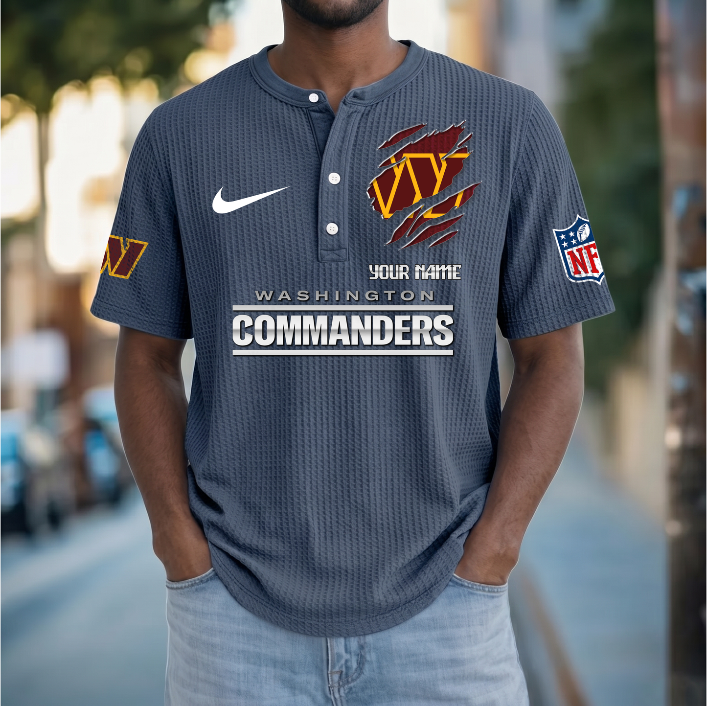 PREMIUM NFL  X  WC Crew neck button Henry Shirt Limited Editions NDT VHM 230426