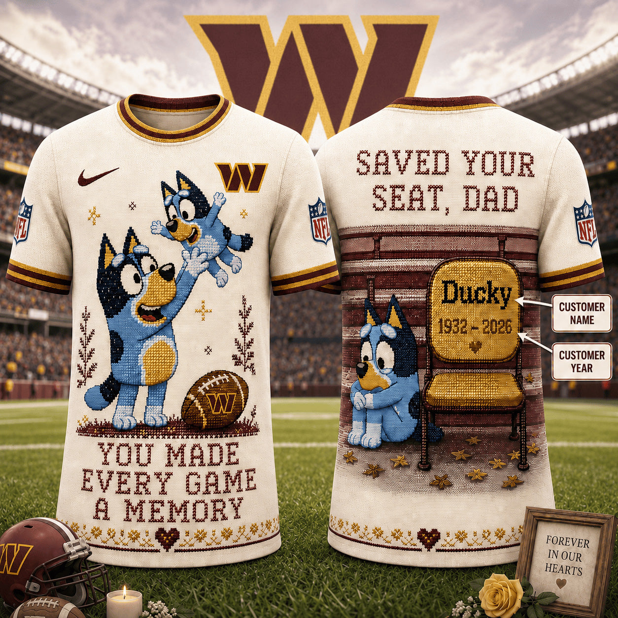 PREMIUM NFL X WC Custom Premium NFL 3D Faux-Stitch Dad Memorial Shirt NDT NTN 220526