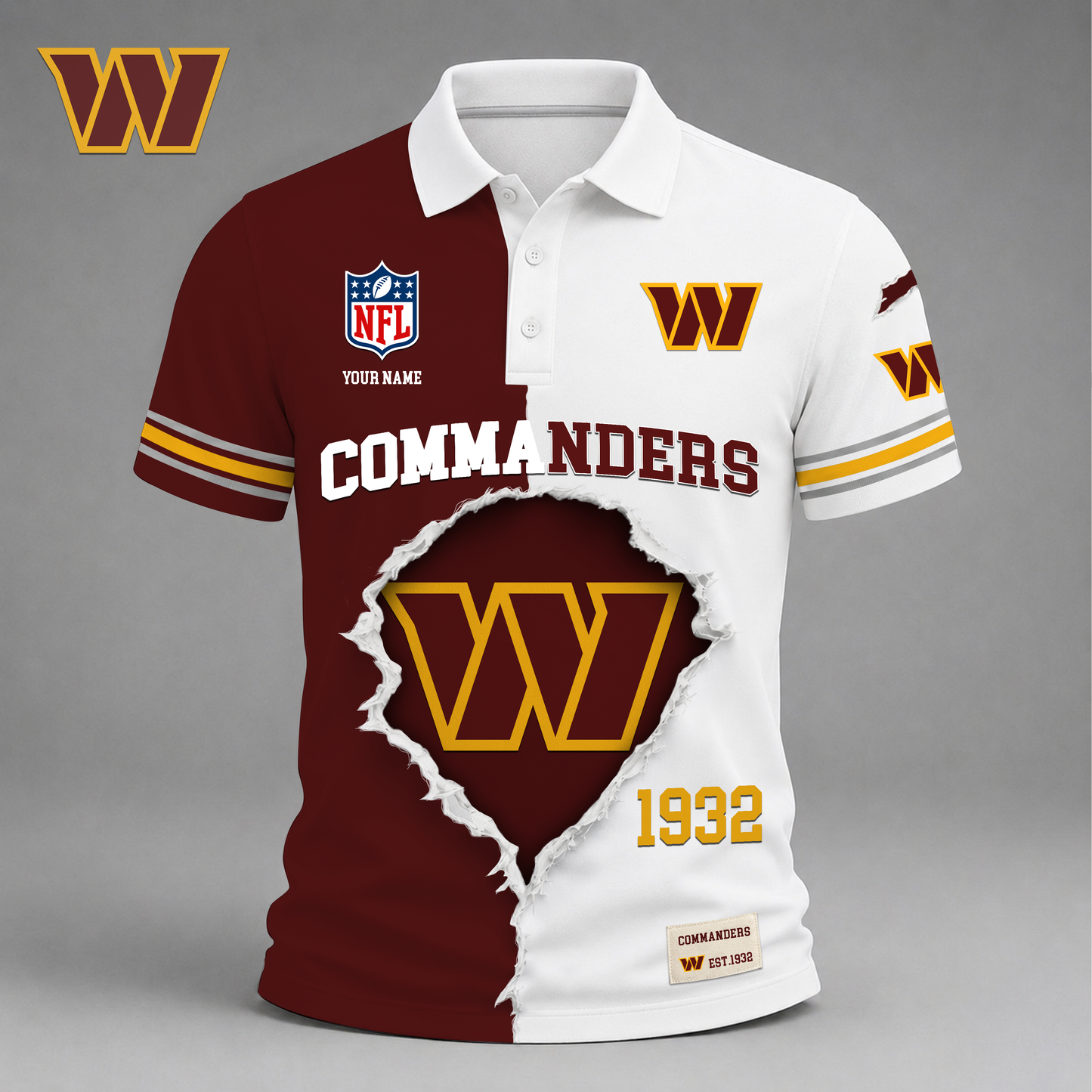 PREMIUM NFL X WC LUXURY V-Neck POLO SHIRT 150626