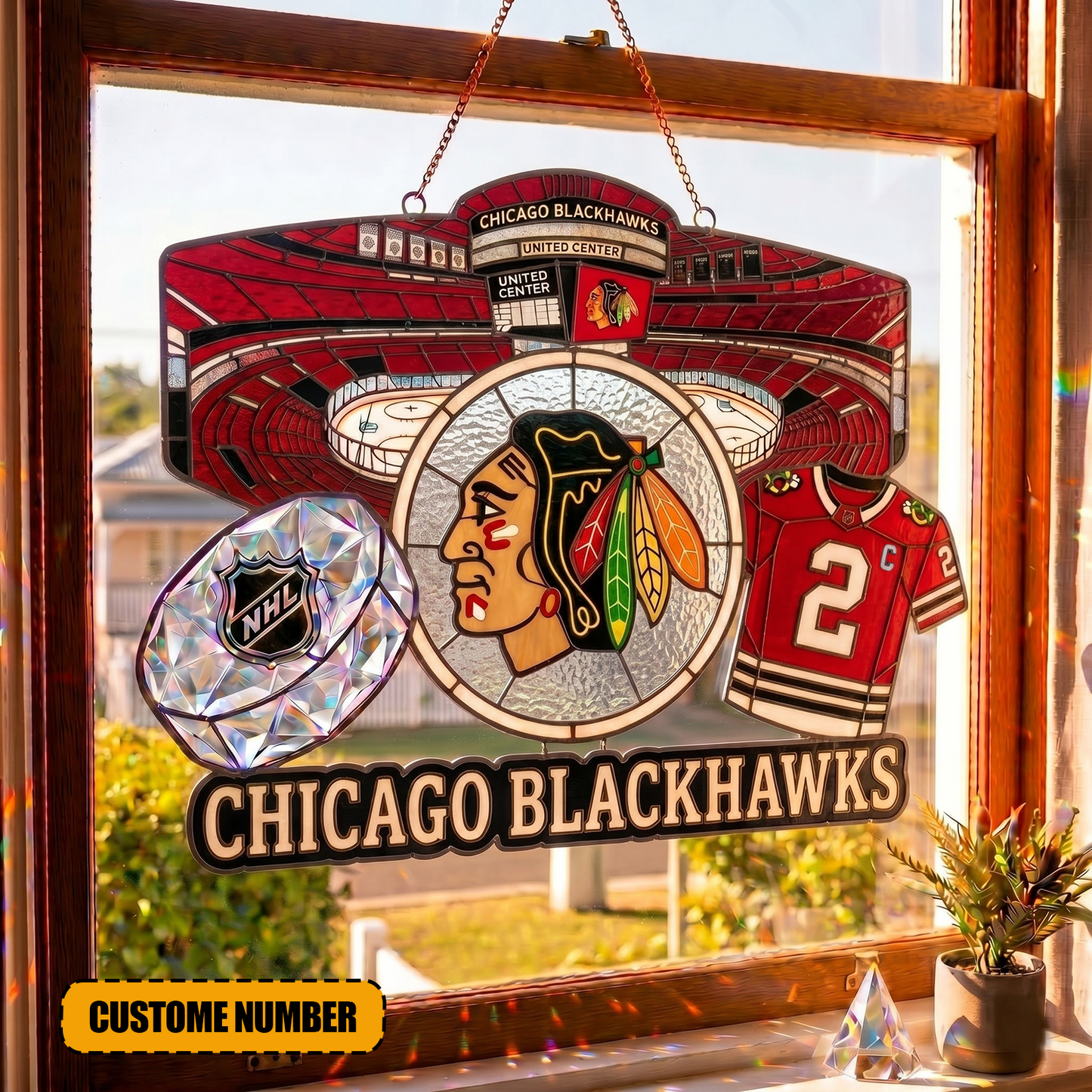 PREMIUM NHL  X CB Suncatcher Custom  Name  Limited Edition NDT VHM 240426