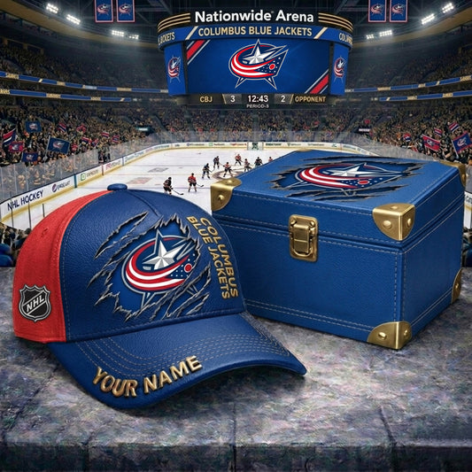 PREMIUM NHL X CBJ CRACK CUSTOM NAME HAT NDT NHM 160426