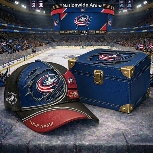 PREMIUM NHL X CBJ CRACK CUSTOM NAME HAT V300 NDT NHM 150526
