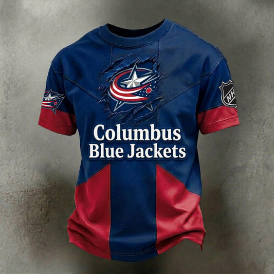PREMIUM NHL X CBJ CRACK SHIRT FOR SUMMER HOLIDAY NDT NHM 080526