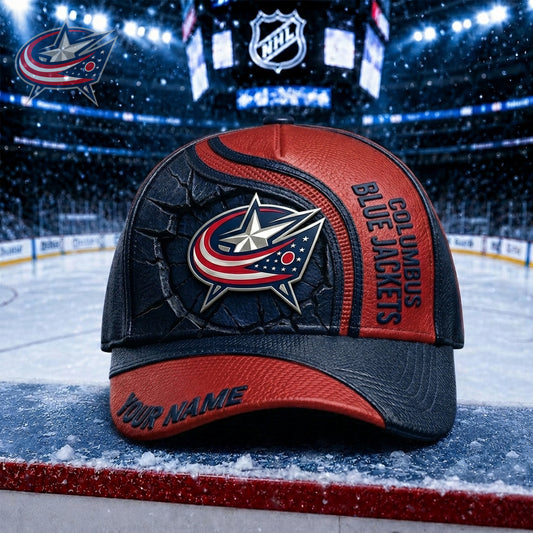 PREMIUM NHL X CBJ Embroidered Hockey Custom Name HAT NDT NHM 250526