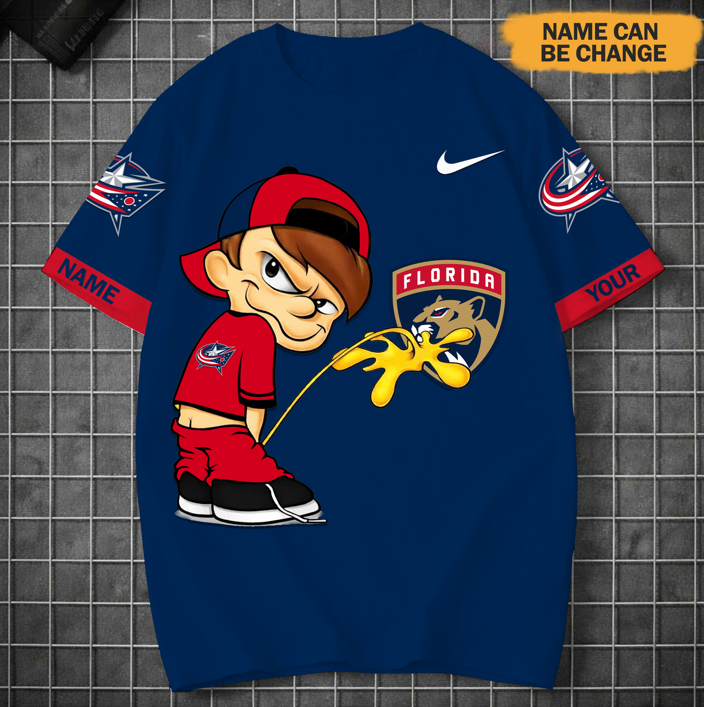 PREMIUM NHL X CBJ Funny Peeing Boy New Tshirt Custom Name NDT VHM 160426