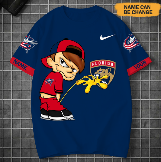 PREMIUM NHL X CBJ Funny Peeing Boy New Tshirt Custom Name NDT VHM 160426