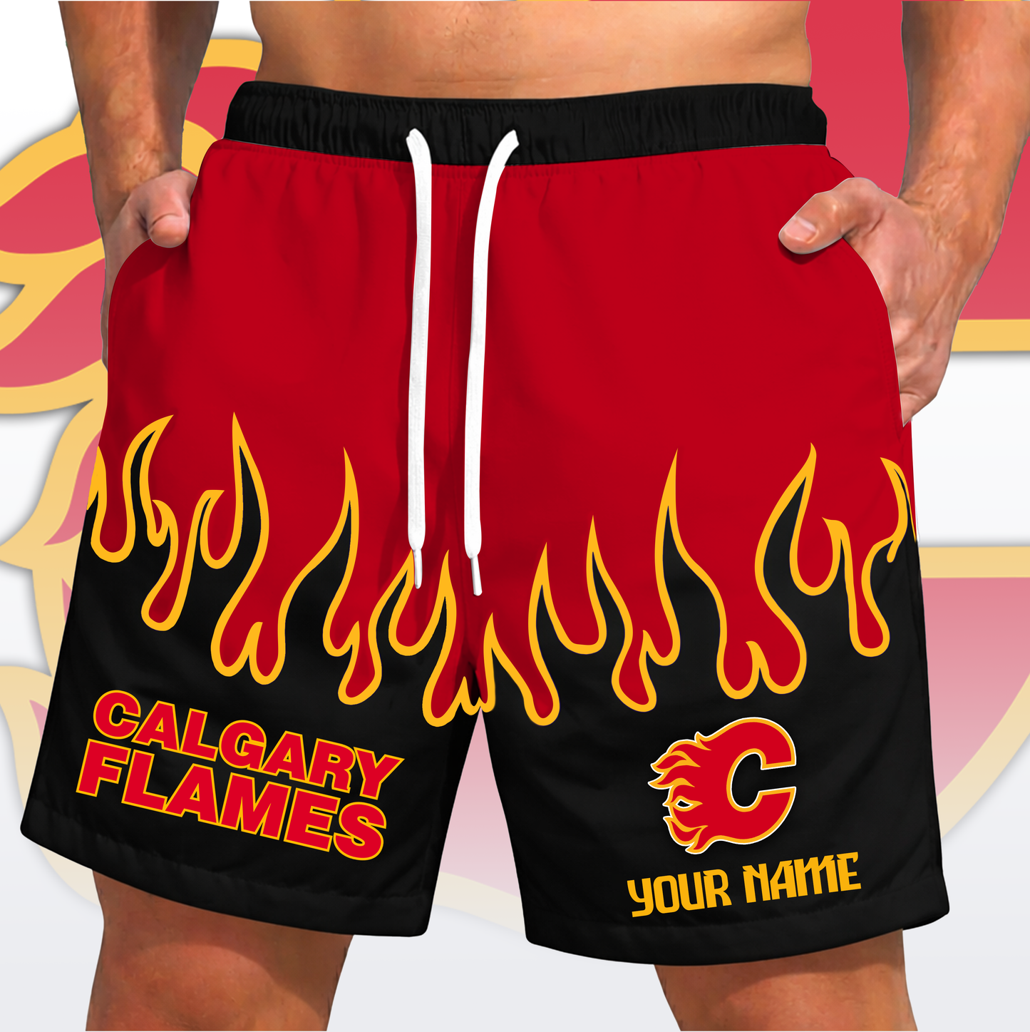 PREMIUM NHL X CF Fire  Flame Short Pants Custom Name Limited Edition NDT VHM 200426