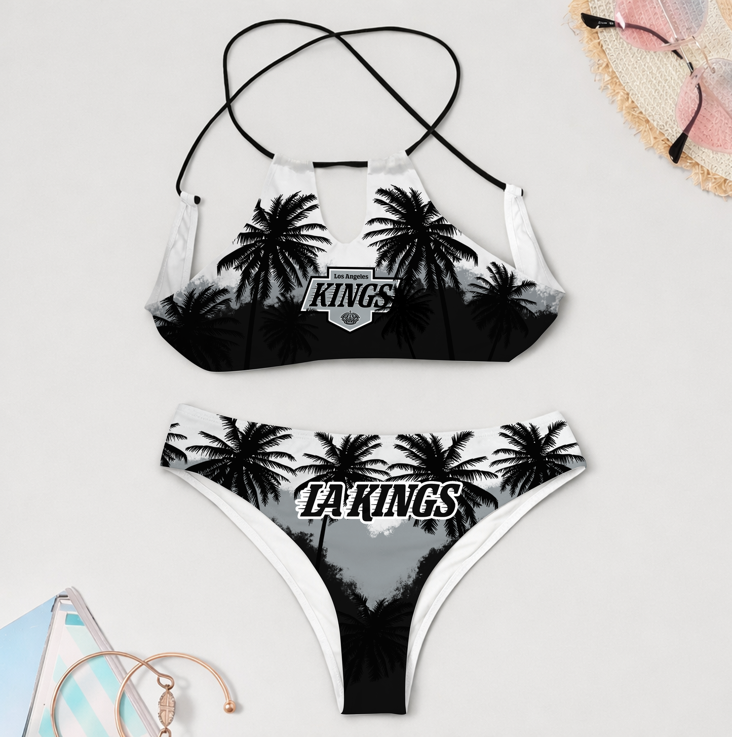PREMIUM NHL X LAK 3D Women Cami Swimsuit Women Bikini For Summer HOLIDAY