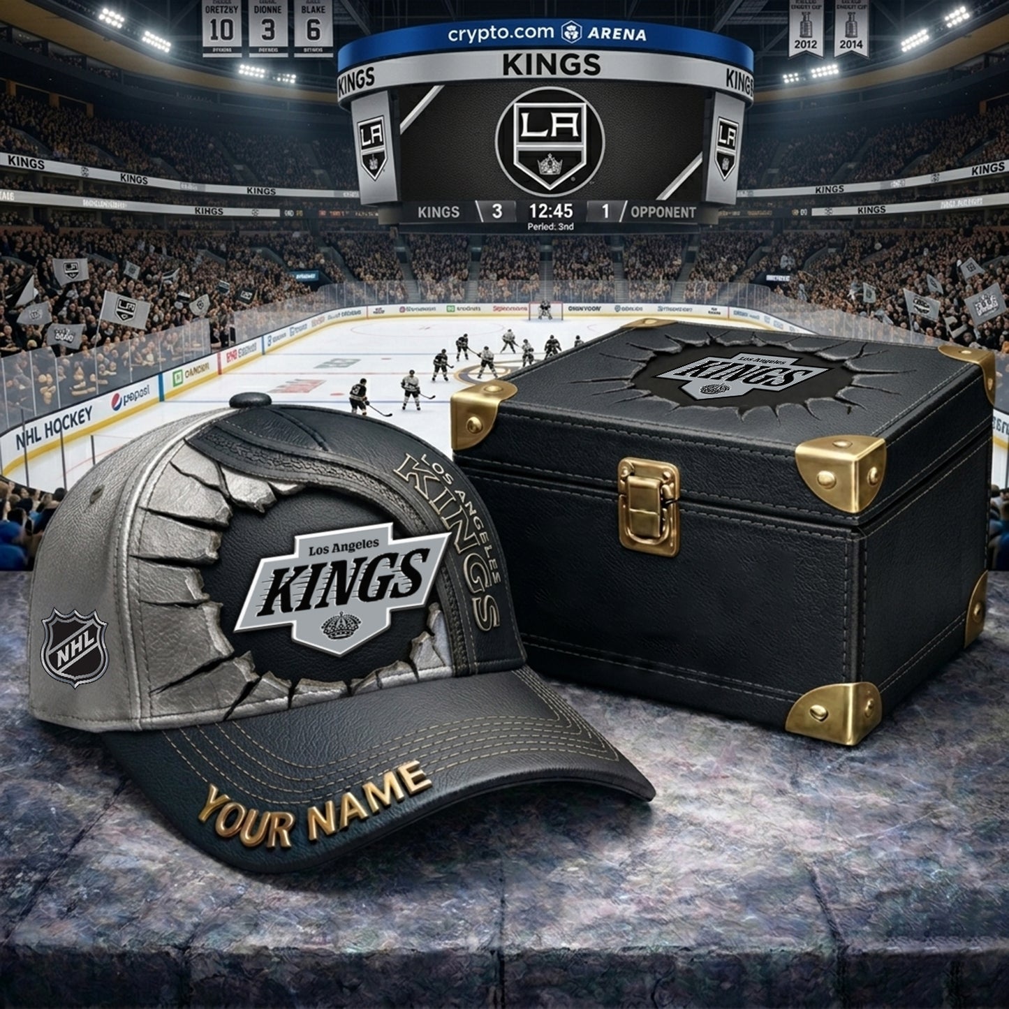 PREMIUM NHL X LAK CRACK CUSTOM NAME HAT NDT NHM 140426