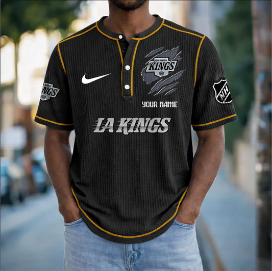 PREMIUM NHL X LAK Crew neck button Henry Shirt Limited Editions NDT VHM 20426
