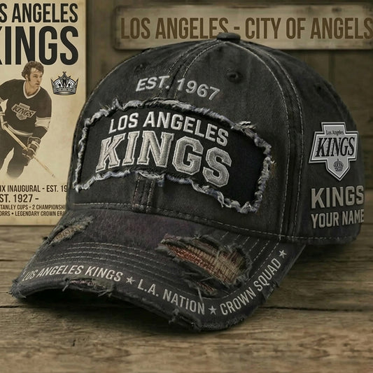 PREMIUM NHL X LAK Denim Washed Custom Name HAT NDT NHM 050526
