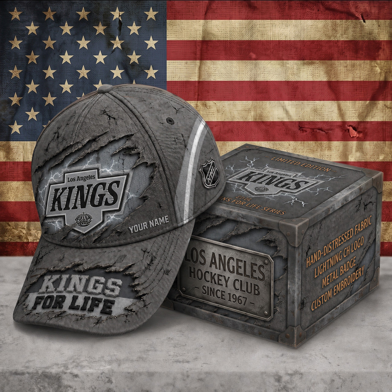 PREMIUM NHL X LAK RETRO VINTAGE CUSTOM NAME HAT LIMIED EDITIONS NDT NTN 190526