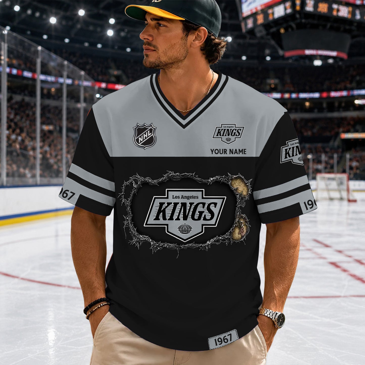 PREMIUM NHL X LAK Streetwear V-neck Shirt Custom Gifts For Fan NDT NHM 290526