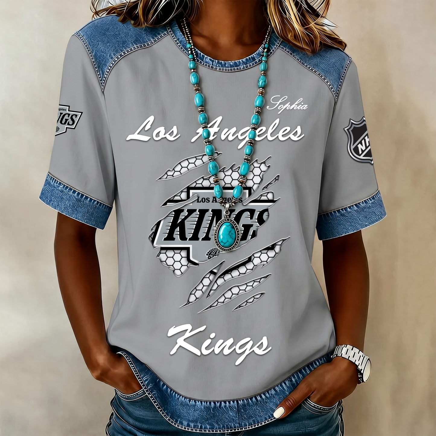 PREMIUM NHL X LAK Women Retro T Shirt Custom Name Limited Edition NDT VHM 190526