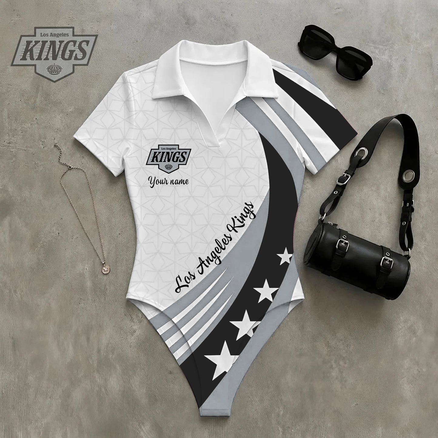 PREMIUM NHL X LAK Women‘s Slim-Fit V-Neck Polo Bodysuit NDT NHM 270526
