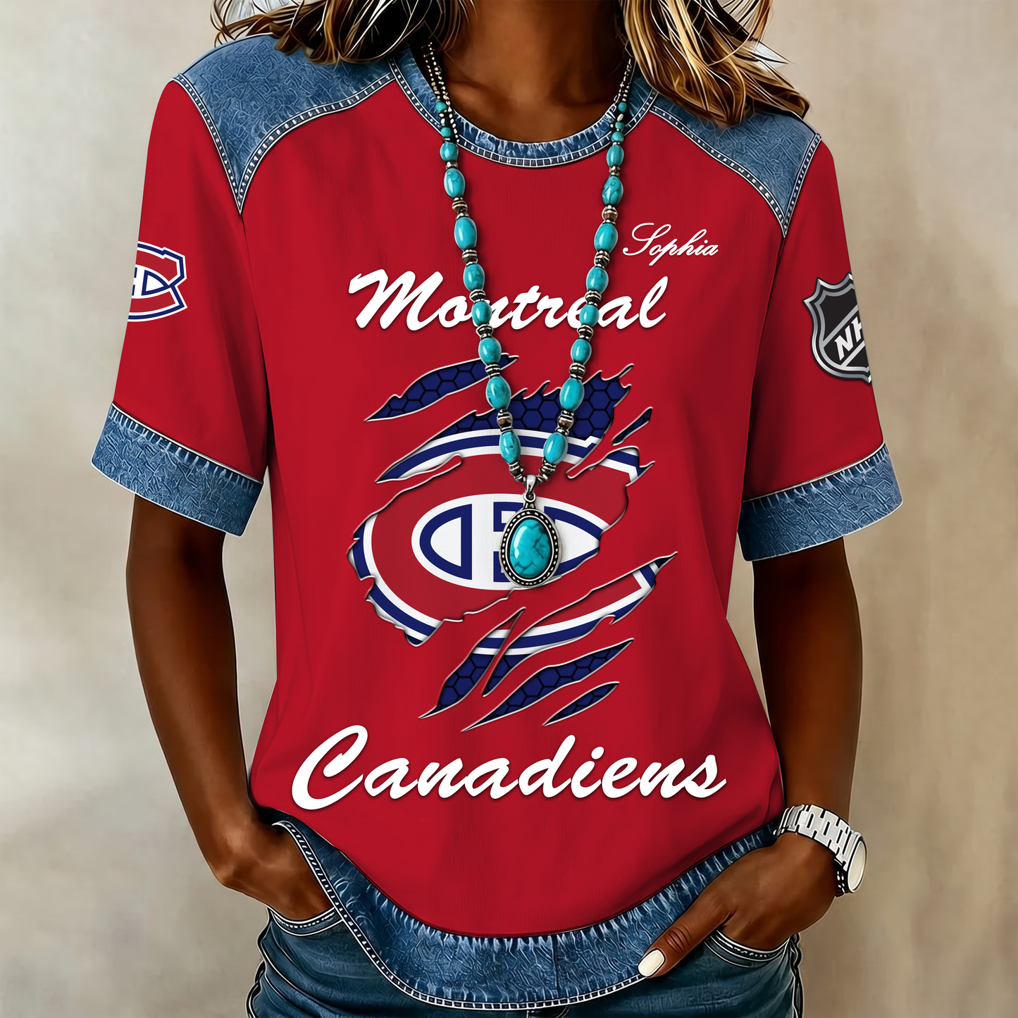 PREMIUM NHL X MC Women Retro T Shirt Custom Name Limited Edition NDT VHM 190526