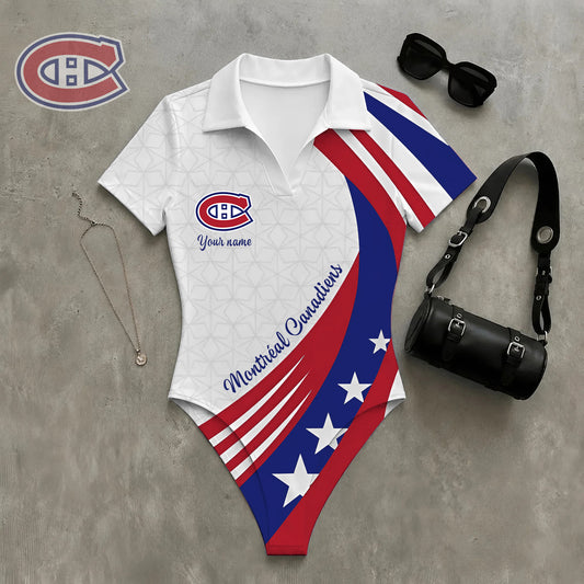 PREMIUM NHL X MC Women‘s Slim-Fit V-Neck Polo Bodysuit NDT NHM 270526