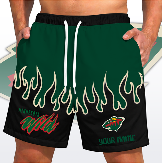 PREMIUM NHL X MW Fire  Flame Short Pants Custom Name Limited Edition NDT VHM 200426