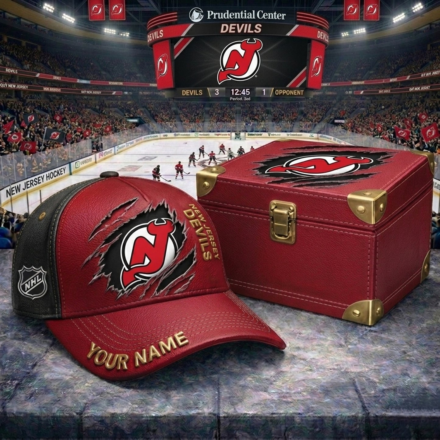PREMIUM NHL X NJD CRACK CUSTOM NAME HAT NDT NHM 160426