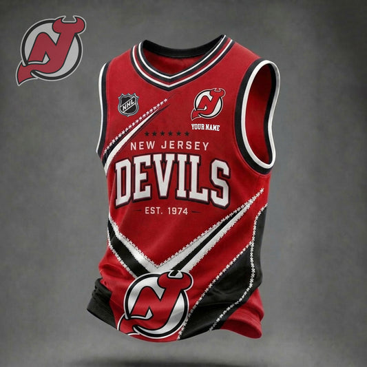 PREMIUM NHL X NJD Game Day V-Neck Tank Top Custome Shirt NDT NHM 060626