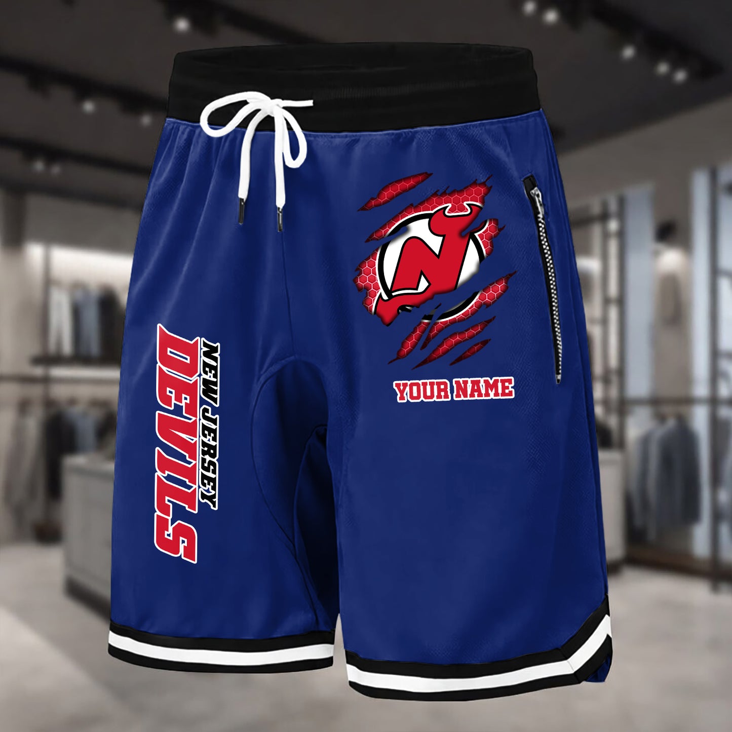 PREMIUM NHL X NJD Summer Fitness Breathable Basketball Shorts NDT NHM 240426