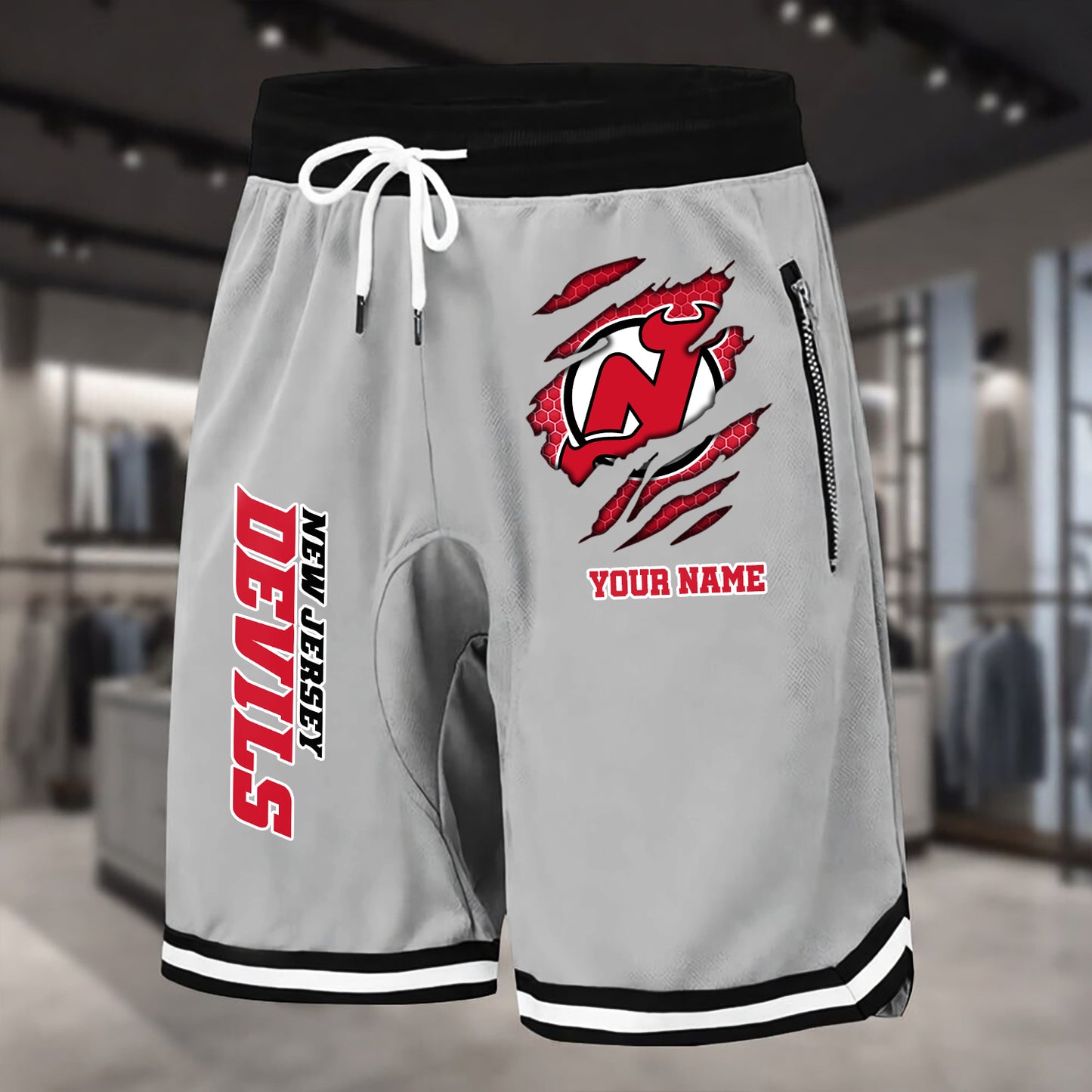 PREMIUM NHL X NJD Summer Fitness Breathable Basketball Shorts NDT NHM 240426
