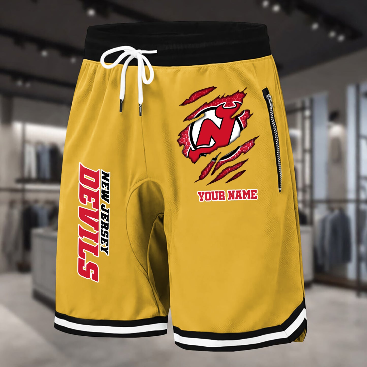 PREMIUM NHL X NJD Summer Fitness Breathable Basketball Shorts NDT NHM 240426