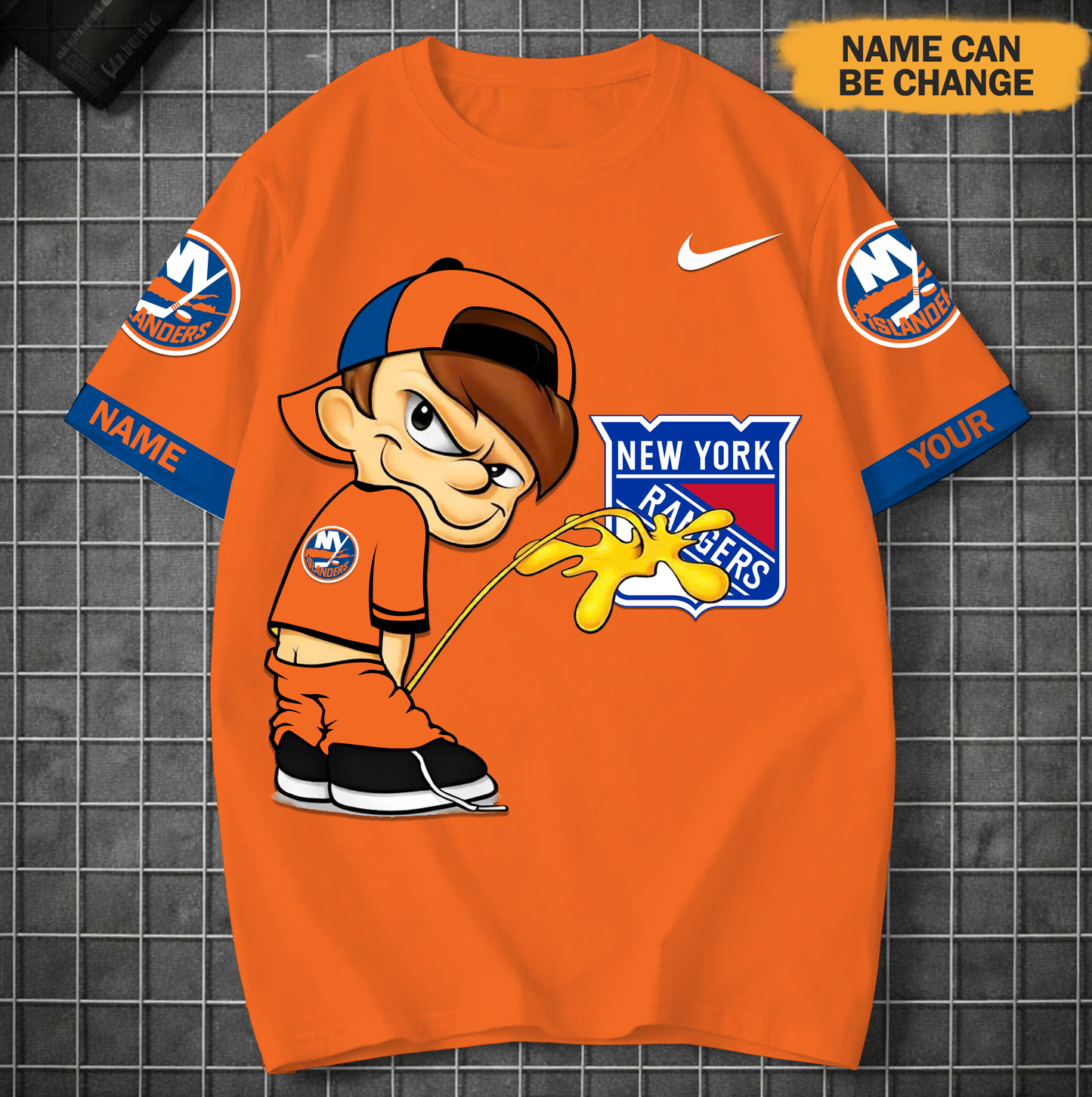 PREMIUM NHL X NYI DRW Funny Peeing Boy New Tshirt Custom Name NDT VHM 160426