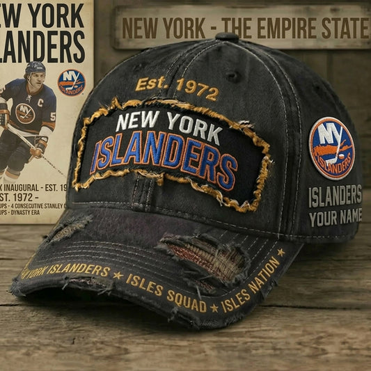 PREMIUM NHL X NYI Denim Washed Custom Name HAT NDT NHM 050526