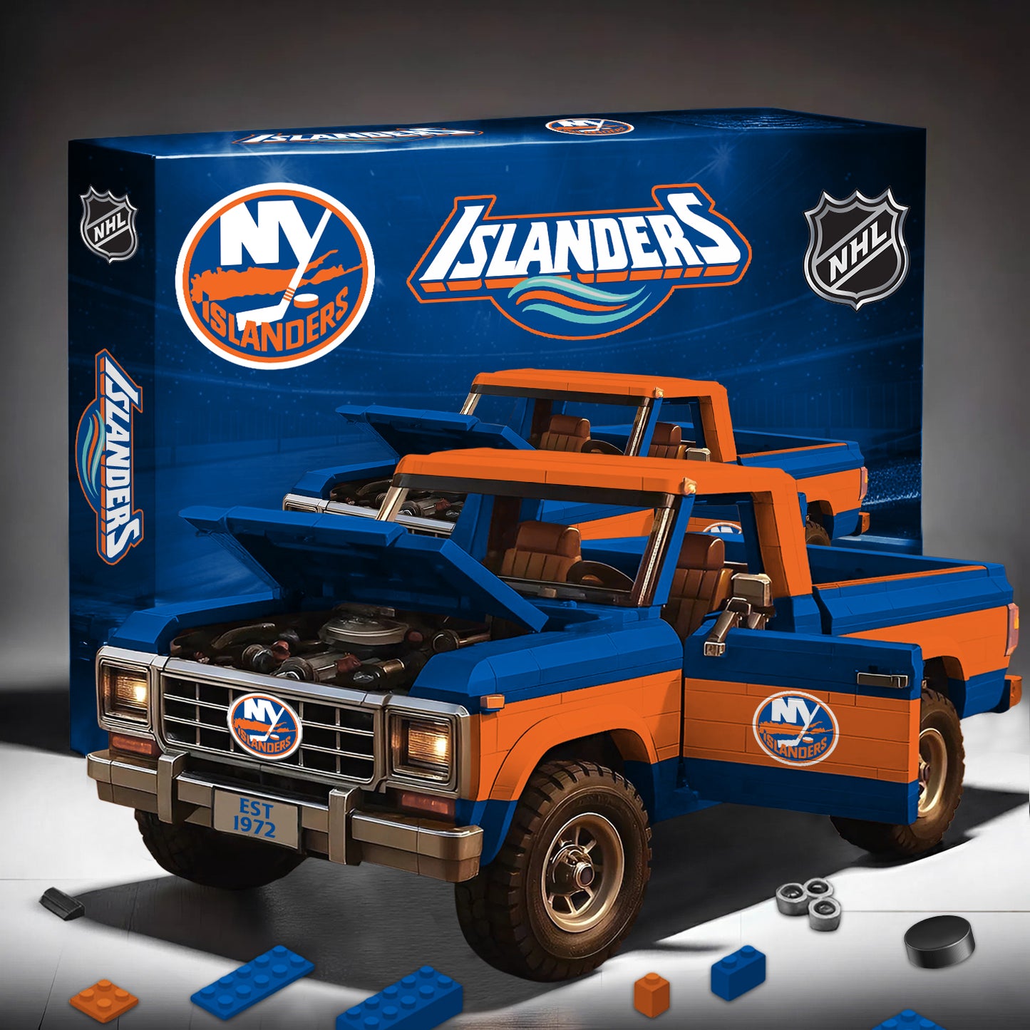 PREMIUM NHL X NYI Elite Craft Ford F150 3D Build Your Own Toy NDT NHM 180426