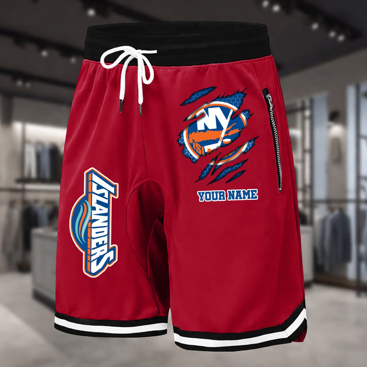 PREMIUM NHL X NYI Summer Fitness Breathable Basketball Shorts NDT NHM 240426