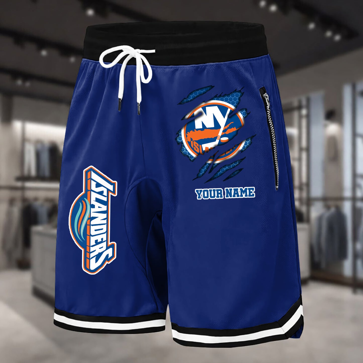 PREMIUM NHL X NYI Summer Fitness Breathable Basketball Shorts NDT NHM 240426