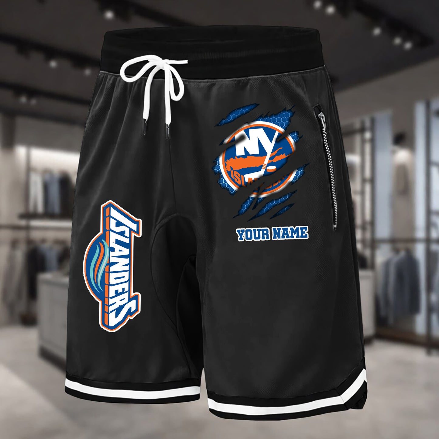 PREMIUM NHL X NYI Summer Fitness Breathable Basketball Shorts NDT NHM 240426