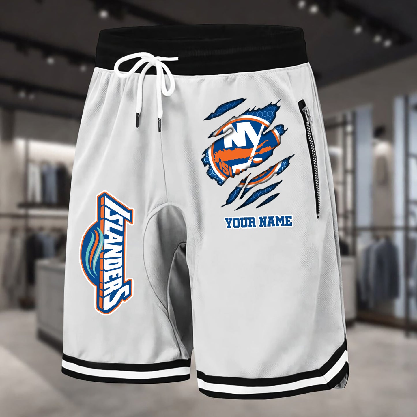 PREMIUM NHL X NYI Summer Fitness Breathable Basketball Shorts NDT NHM 240426