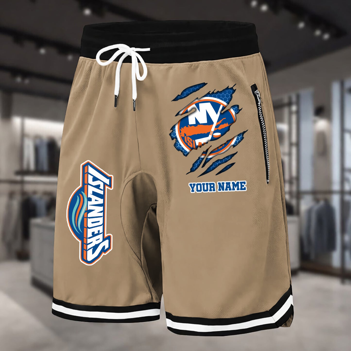 PREMIUM NHL X NYI Summer Fitness Breathable Basketball Shorts NDT NHM 240426