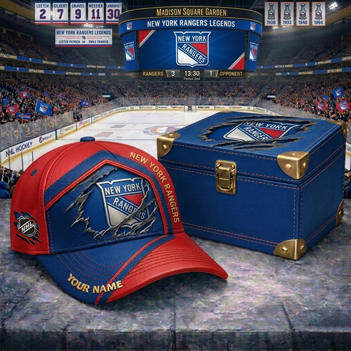 PREMIUM NHL X NYR CRACK CUSTOM NAME V3 PLUS HAT NDT NHM 210426