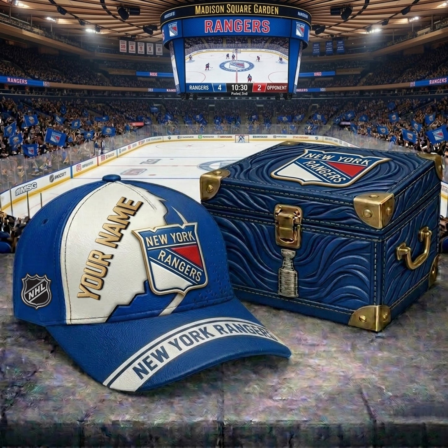 PREMIUM NHL X NYR CRACK CUSTOM NAME V4 HAT NDT NHM 200426