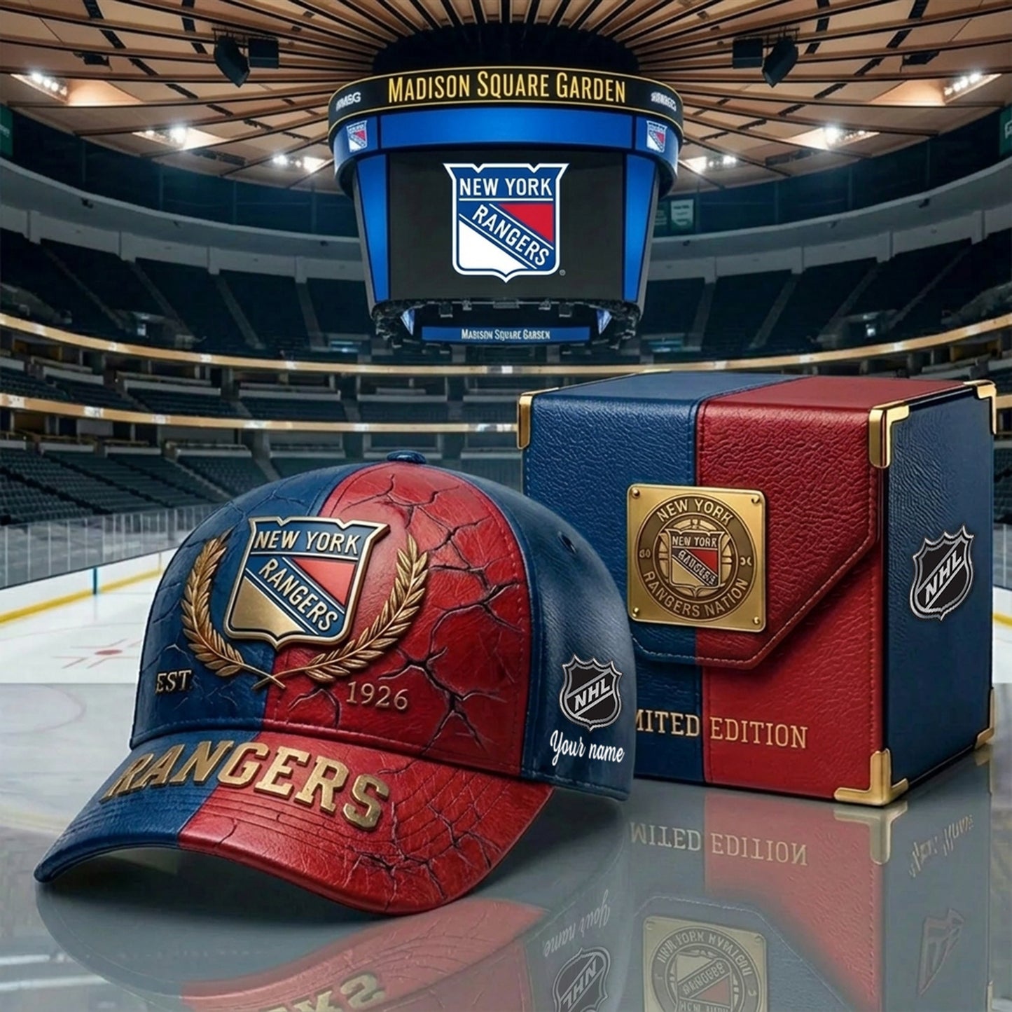 PREMIUM NHL X NYR CRACK CUSTOM NAME V6 HAT NDT NHM 230426