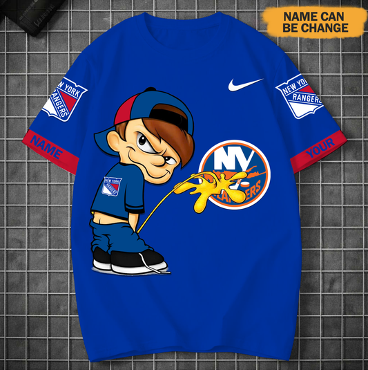 PREMIUM NHL X NYR Funny Peeing Boy New Tshirt Custom Name NDT VHM 160426
