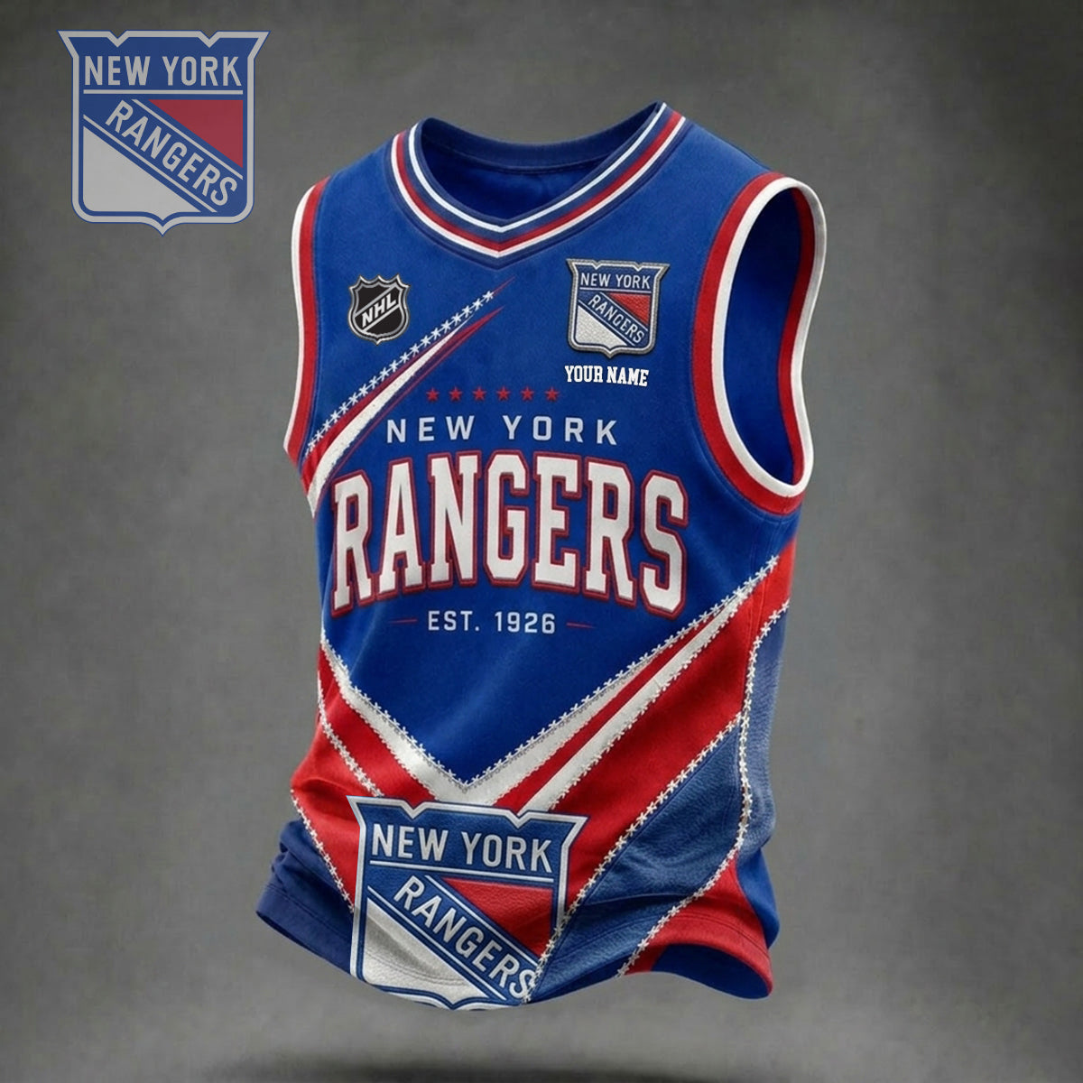 PREMIUM NHL X NYR Game Day V-Neck Tank Top Custome Shirt NDT NHM 060626