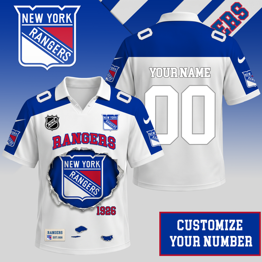 PREMIUM NHL X NYR  Streetwear Polo Shirt Custom Gifts For Fan NDT VHM 010626