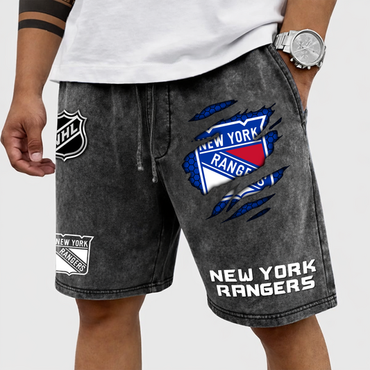 PREMIUM NHL X NYR WASH SHORTS FOR SUMMER HOLIDAY NDT VHM  070426