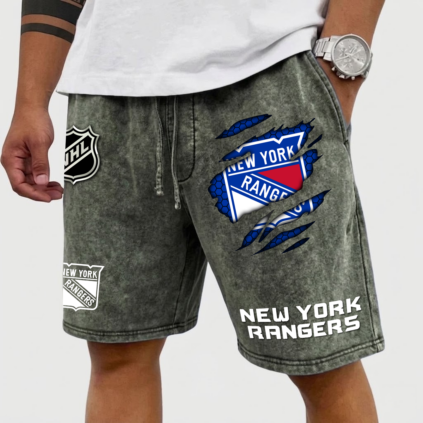 PREMIUM NHL X NYR WASH SHORTS FOR SUMMER HOLIDAY NDT VHM  070426